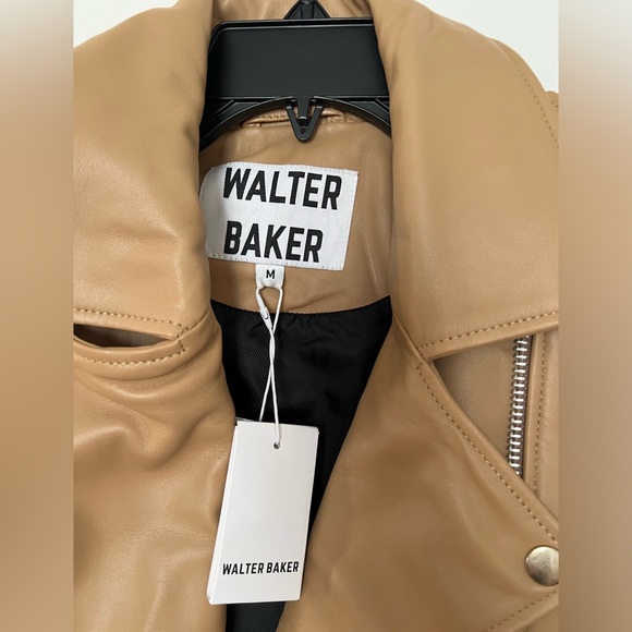 Walter Baker leather latte women’s biker jacket - Picture 3 of 5